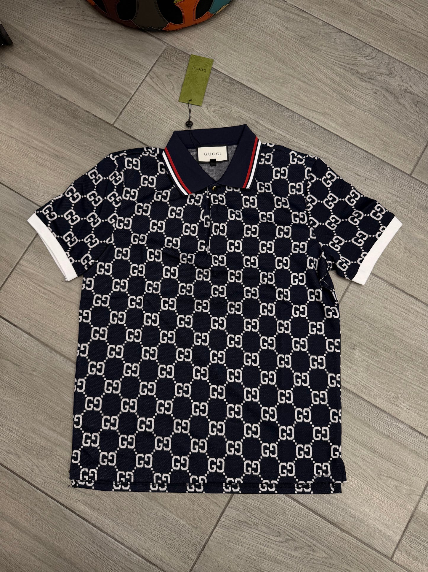 Gucci Men's GG Jacquard Cotton Piquet Polo Shirt