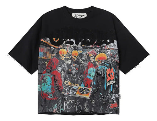 BKYS SKULL CROPPED TSHIRT BLACK