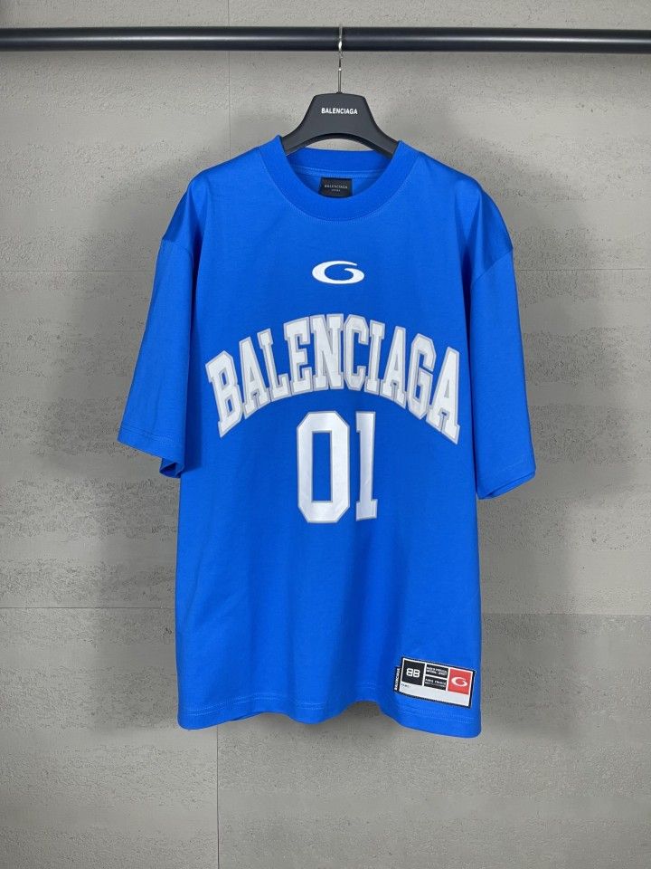 BALENCIAGA BASKETBALL JERSEY BLUE