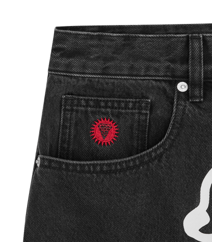 Icecream RUNNING DOG TRIPLE SCOOP DENIM SHORTS - BLACK (D060)