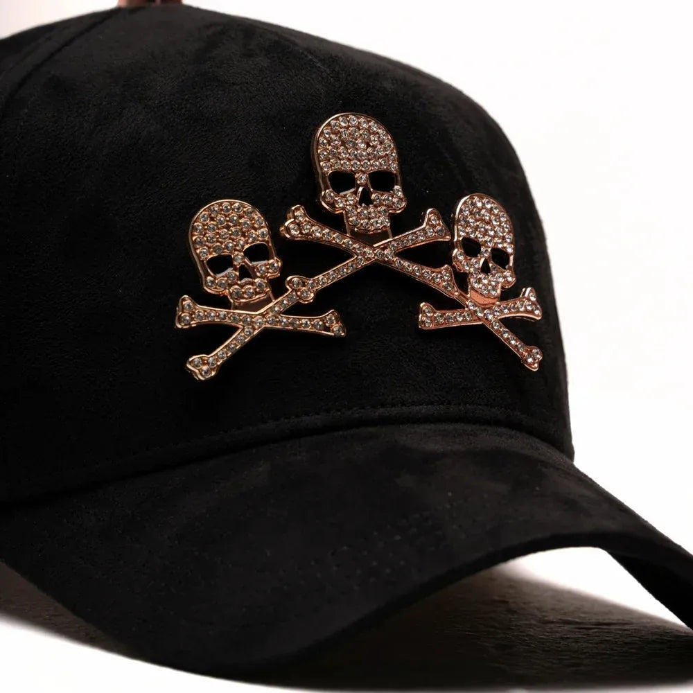 BARBAS HATS ROSE GOLD SKULLS