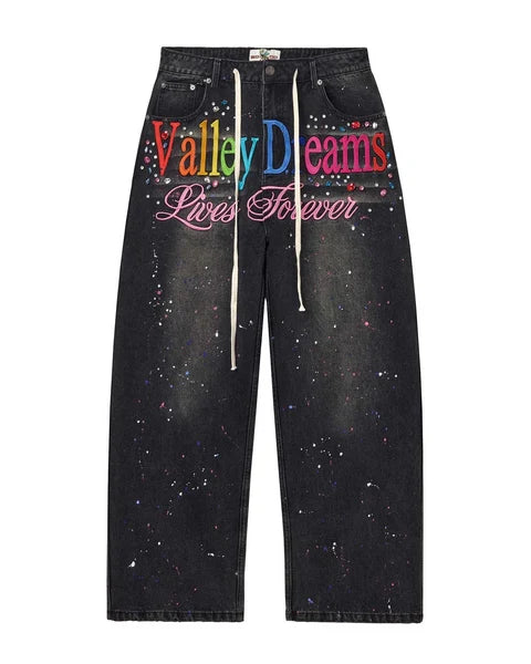 VALE FOREVER ICE CREAM DENIM PANTS BLACK