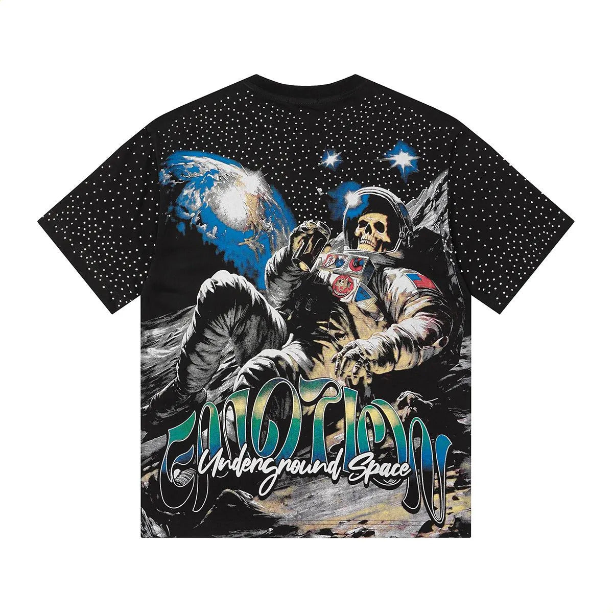 Mixed Emotion Skeleton space black Tshirt