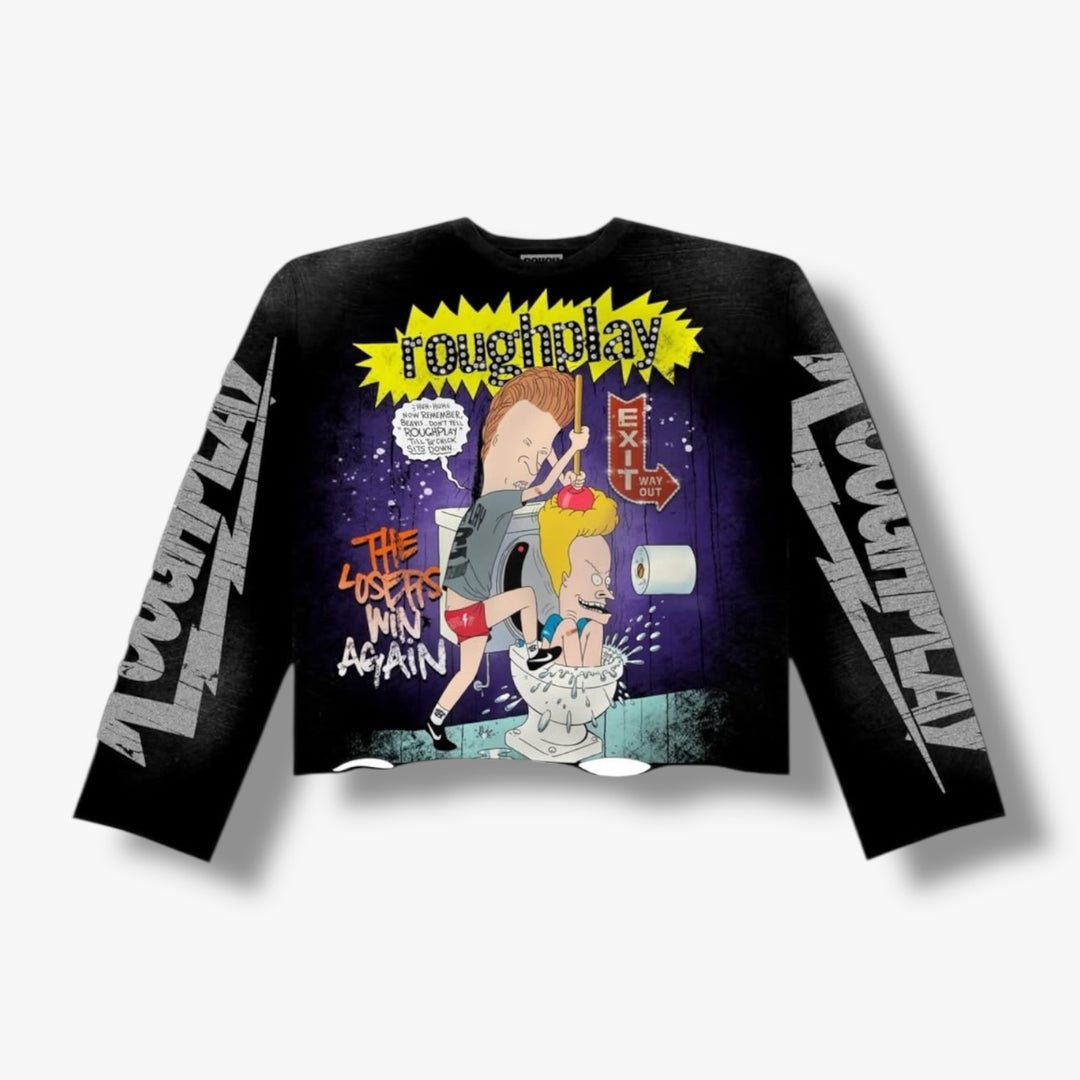 Rough Play BEAVIS & BUTT HEAD LONG SLEEVE (BLK)