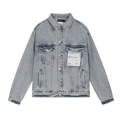 PURPLE BRAND 
Rhinestone-Embellished Denim Jacket