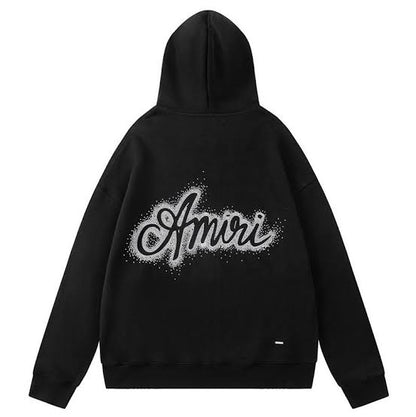 Amiri Rhinestone Black Hoodie