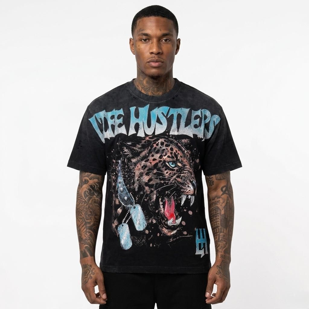 LIFE HUSTLER BLACK LEOPARD