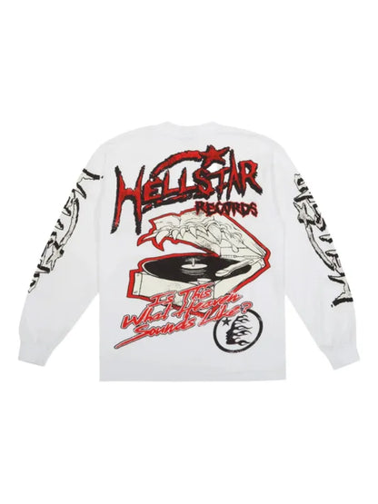 Hellstar Récords long sleeve Tshirt white