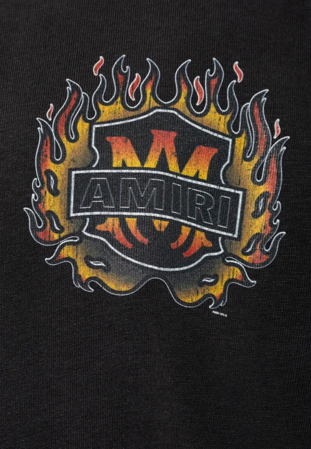 AMIRI ON FLAMES BLACK TSHIRT