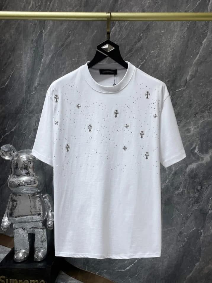 CHROMEHEARTS RHINESTONE WHITE TSHIRT