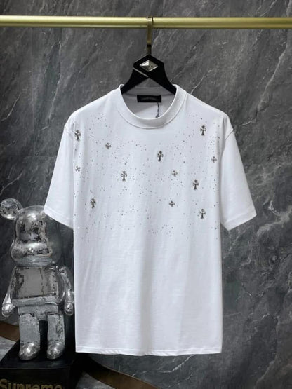 CHROMEHEARTS RHINESTONE WHITE TSHIRT