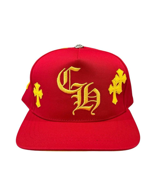 CHROME HEARTS CROSS PATCH BASEBALL CAP RED