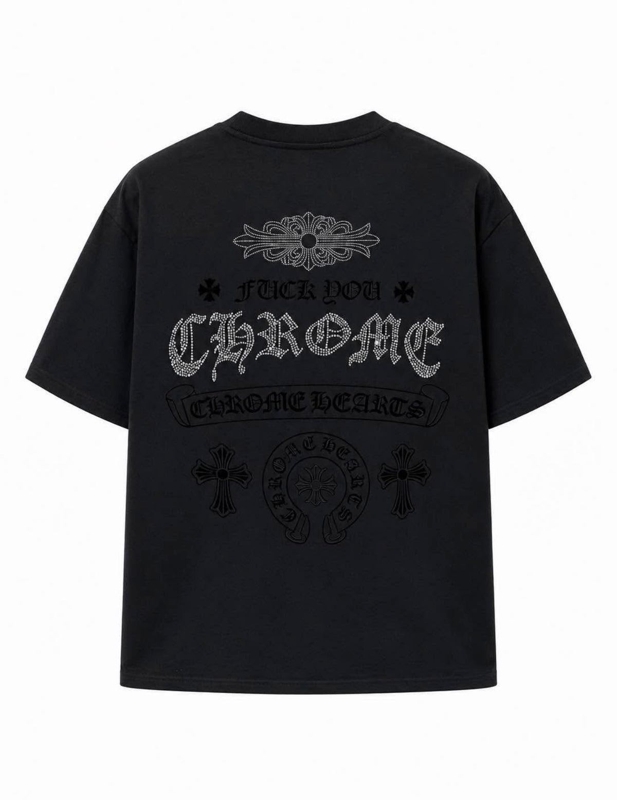 Chromehearts F*ck You black rhinestone Tshirt
