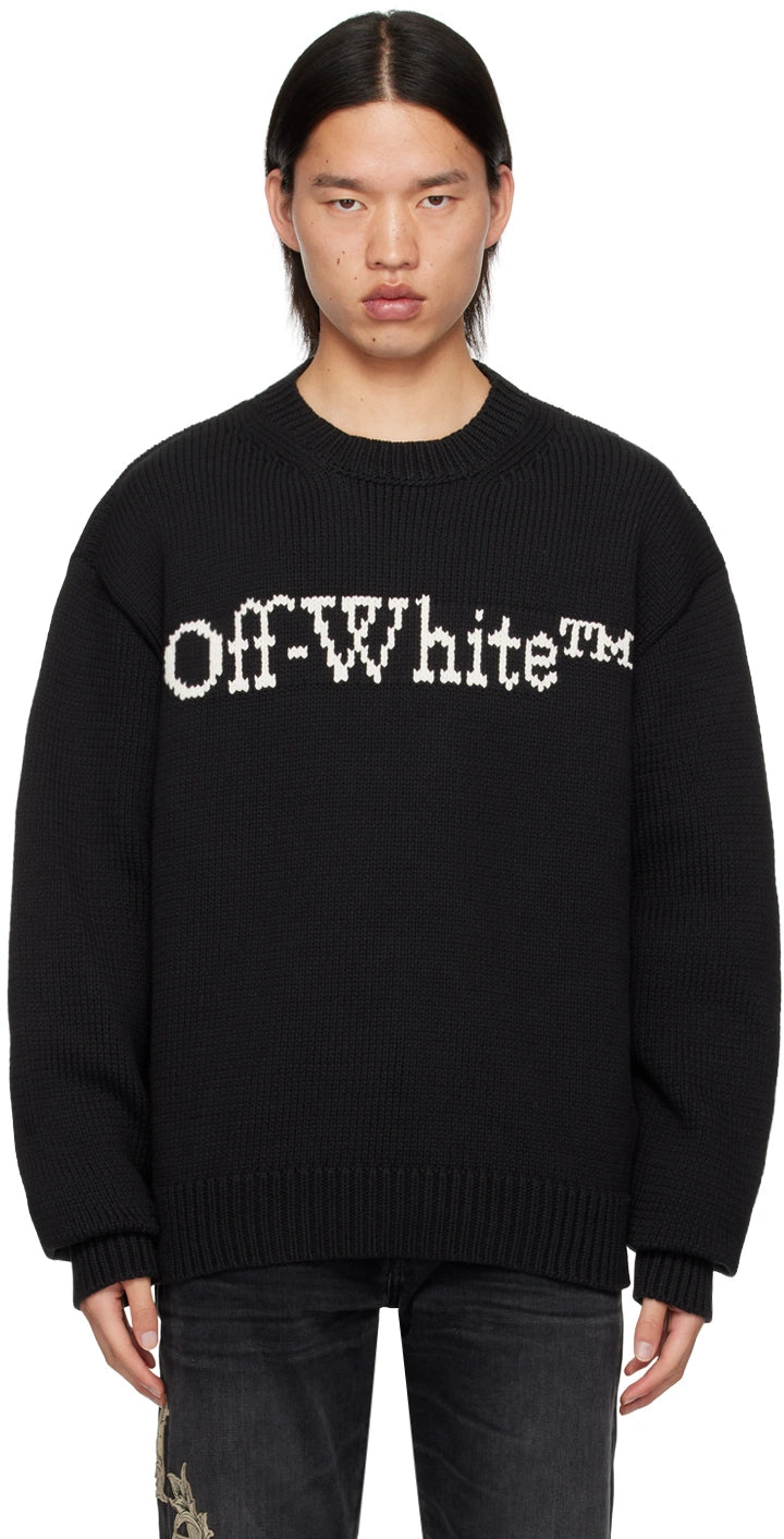 Off White intarsia-knit logo jumper