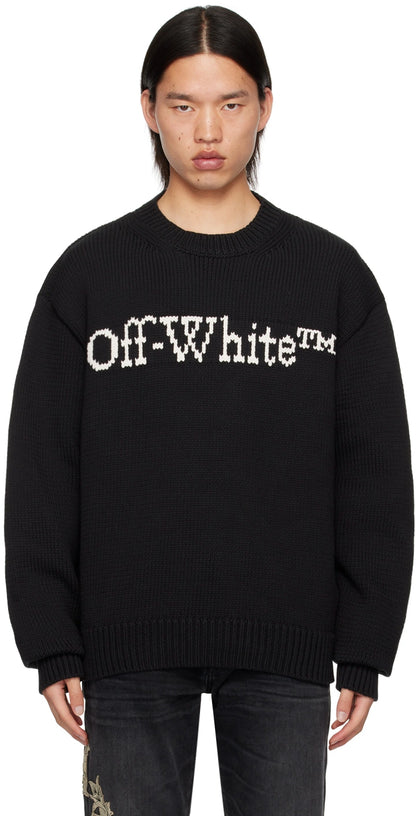 Off White intarsia-knit logo jumper