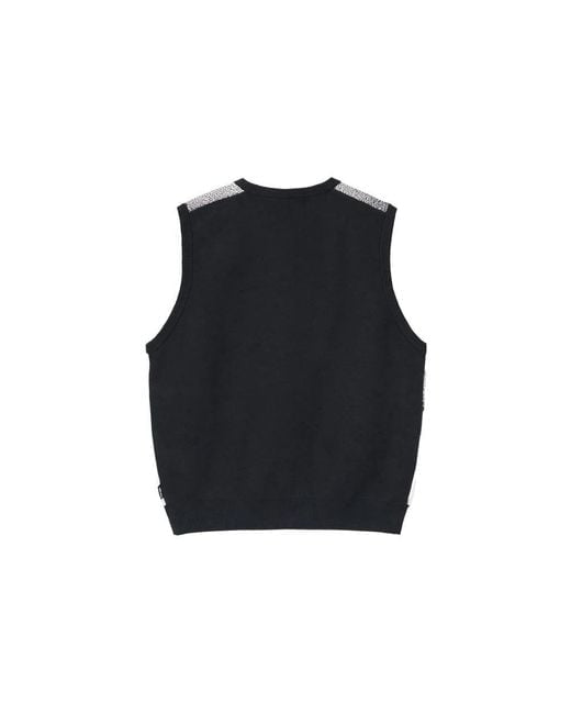 STUSSY Men's Black Photo Jacquard Vest
