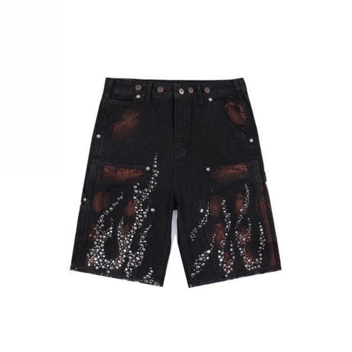 HELLSTAR FLAME STUDDED SHORT