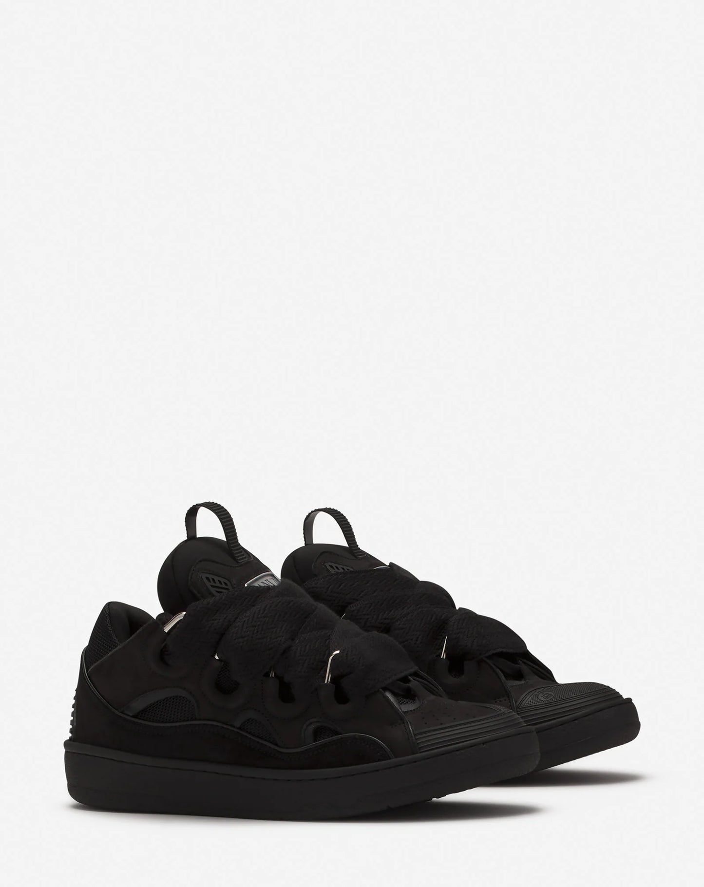 LANVIN LEATHER CURB SNEAKERS