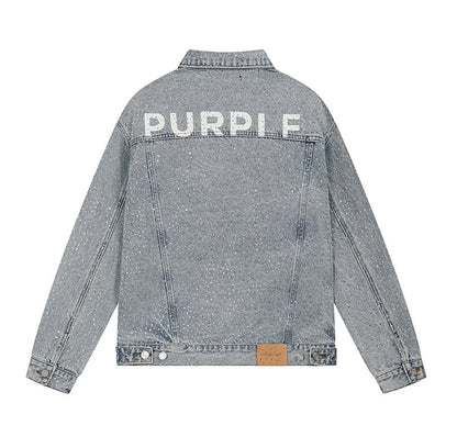 PURPLE BRAND 
Rhinestone-Embellished Denim Jacket