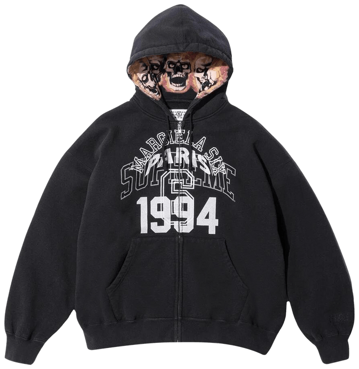 Supreme x MM6 Maison Margiela Zip Up Hooded Sweatshirt 'Black'