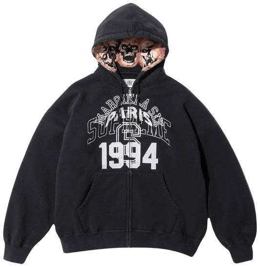 Supreme x MM6 Maison Margiela Zip Up Hooded Sweatshirt 'Black'