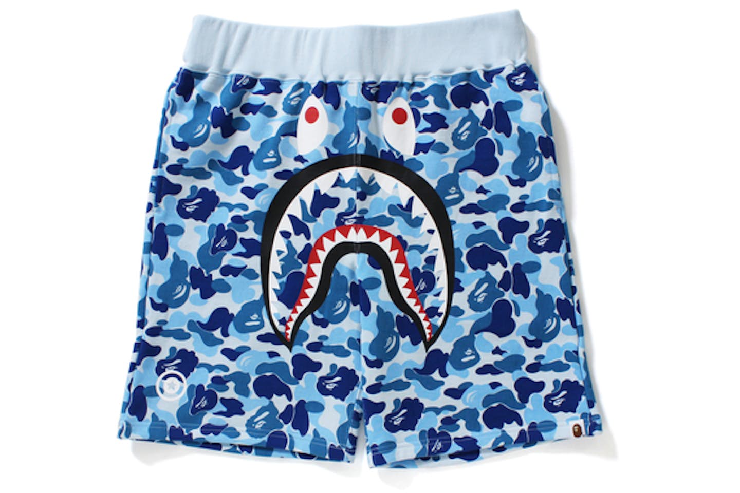Bape ABC CAMO SHARK SWEAT SHORTS MENS Blue
