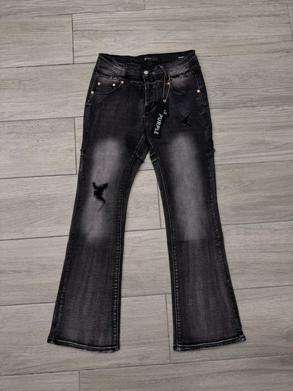 PURPLE FLARED BLACK JEANS PE63619