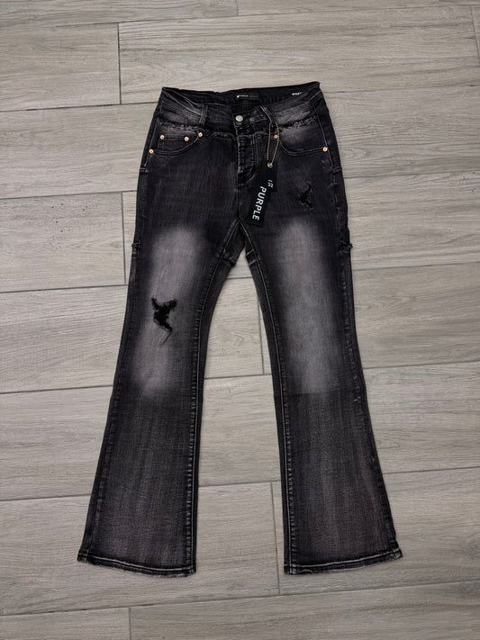 PURPLE FLARED BLACK JEANS PE63619