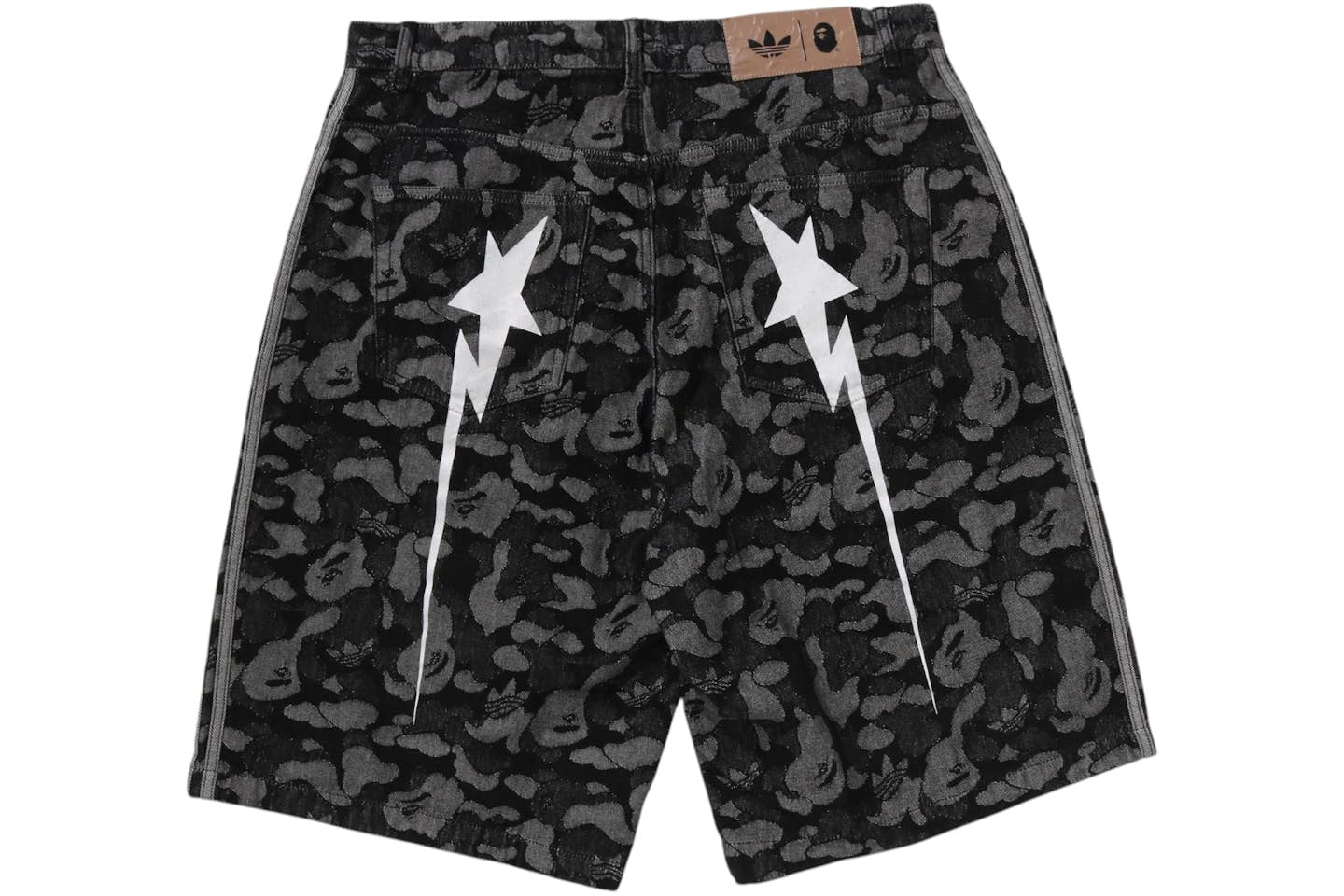 Adidas x BAPE Camo Jacquard Shark Denim Jorts
