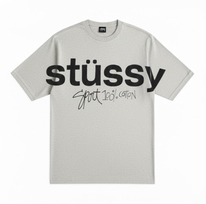 STUSSY SPORT 100% COTTON TSHIRT Grey