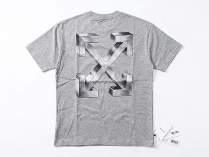 Off white METALLIC Letters Grey Tshirt