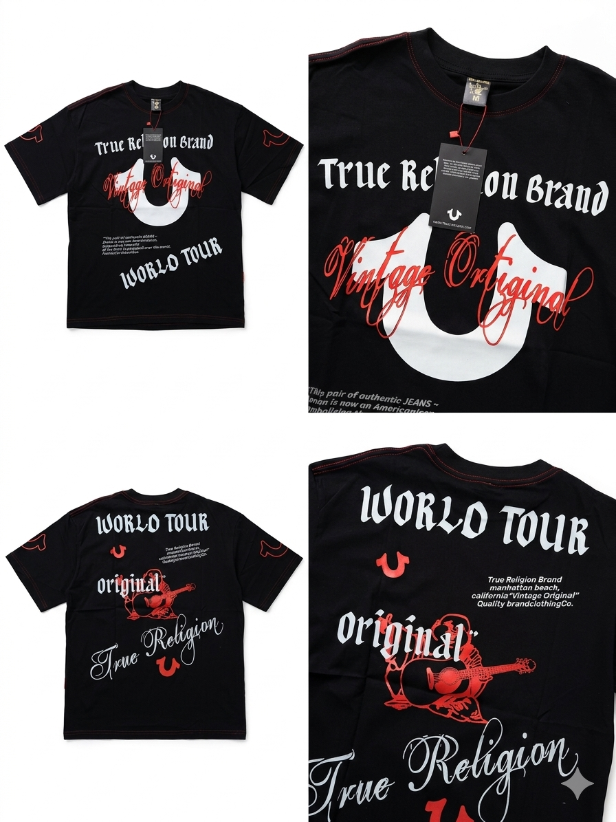 TRUE RELIGIÓN WORLD TOUR BLACK TSHIRT