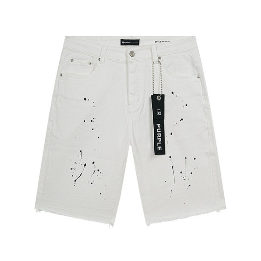 PURPLE BRAND PRINT SHORT WHITE