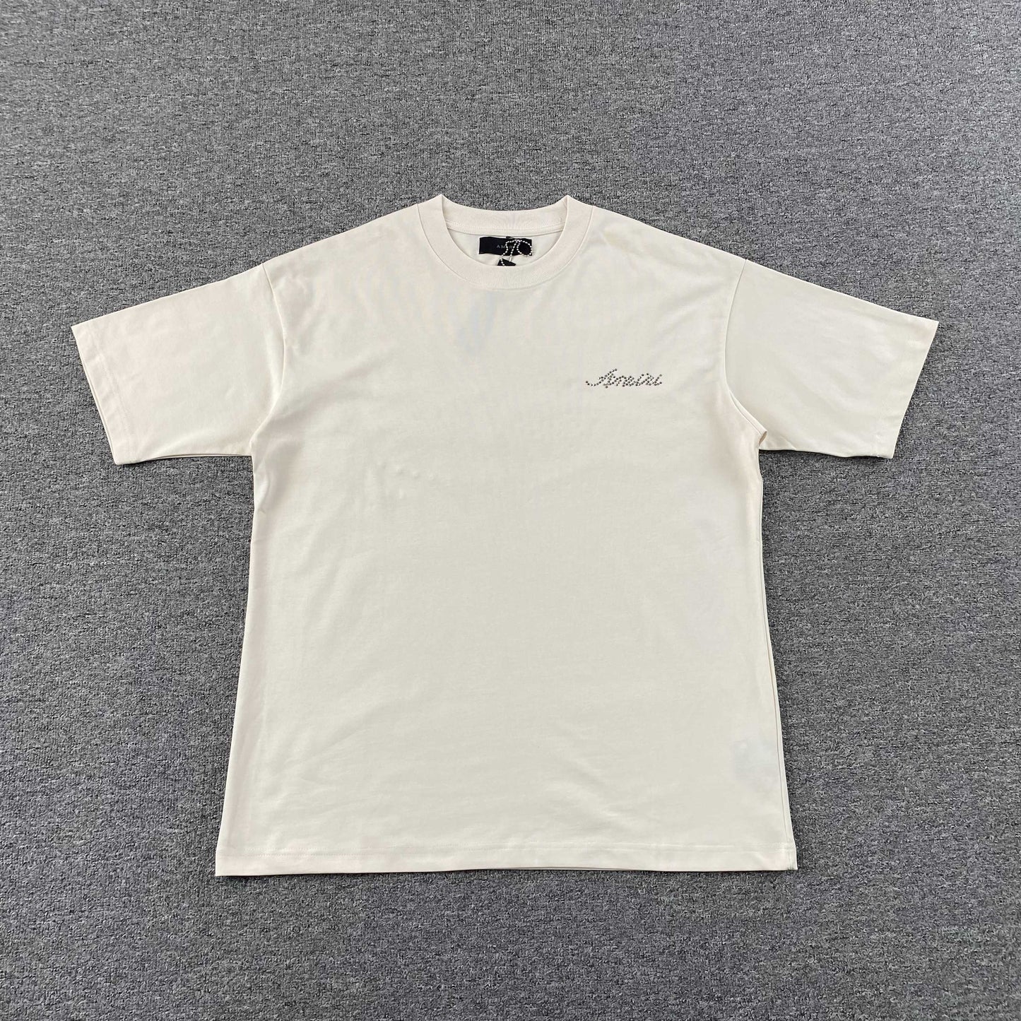 AMIRI BEIGE RHINESTONE TEE