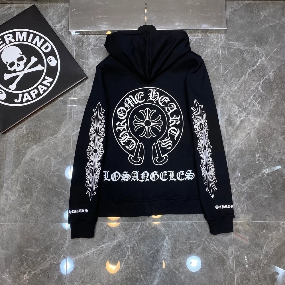 Chrome Hearts Exclusive Horseshoe Zip Up HoodieBlack