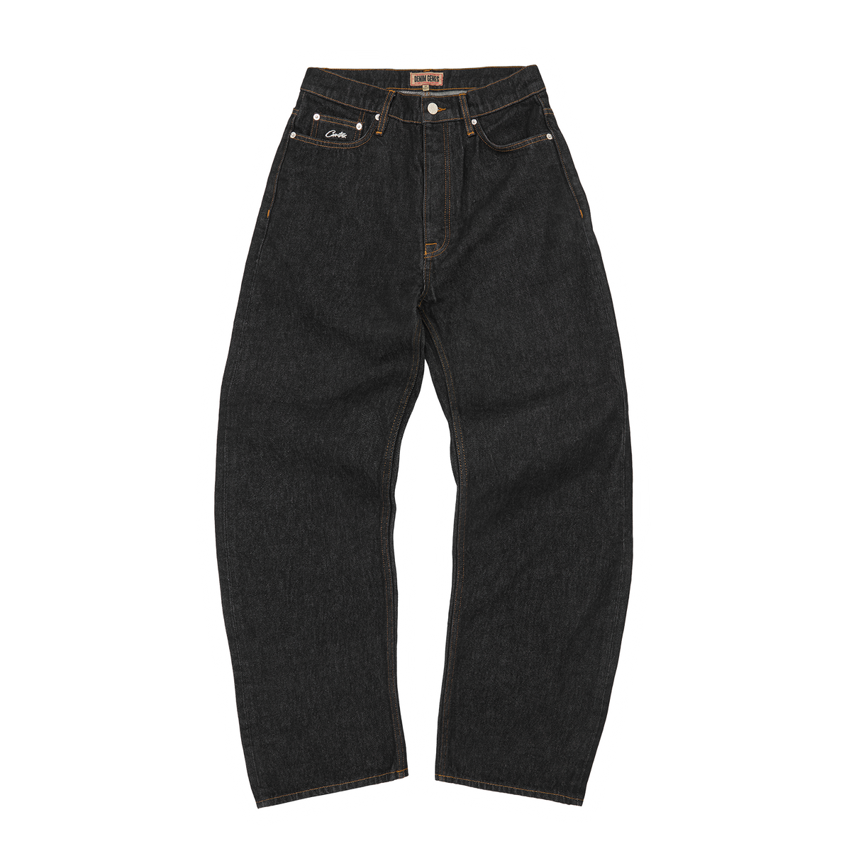 Corteiz DUAL STRIPE BAGGY JEANS [WASHED BLACK]