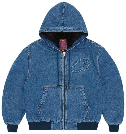 Corteiz CRTZ Embossed C-Star Denim Work Jacket 'Blue'
