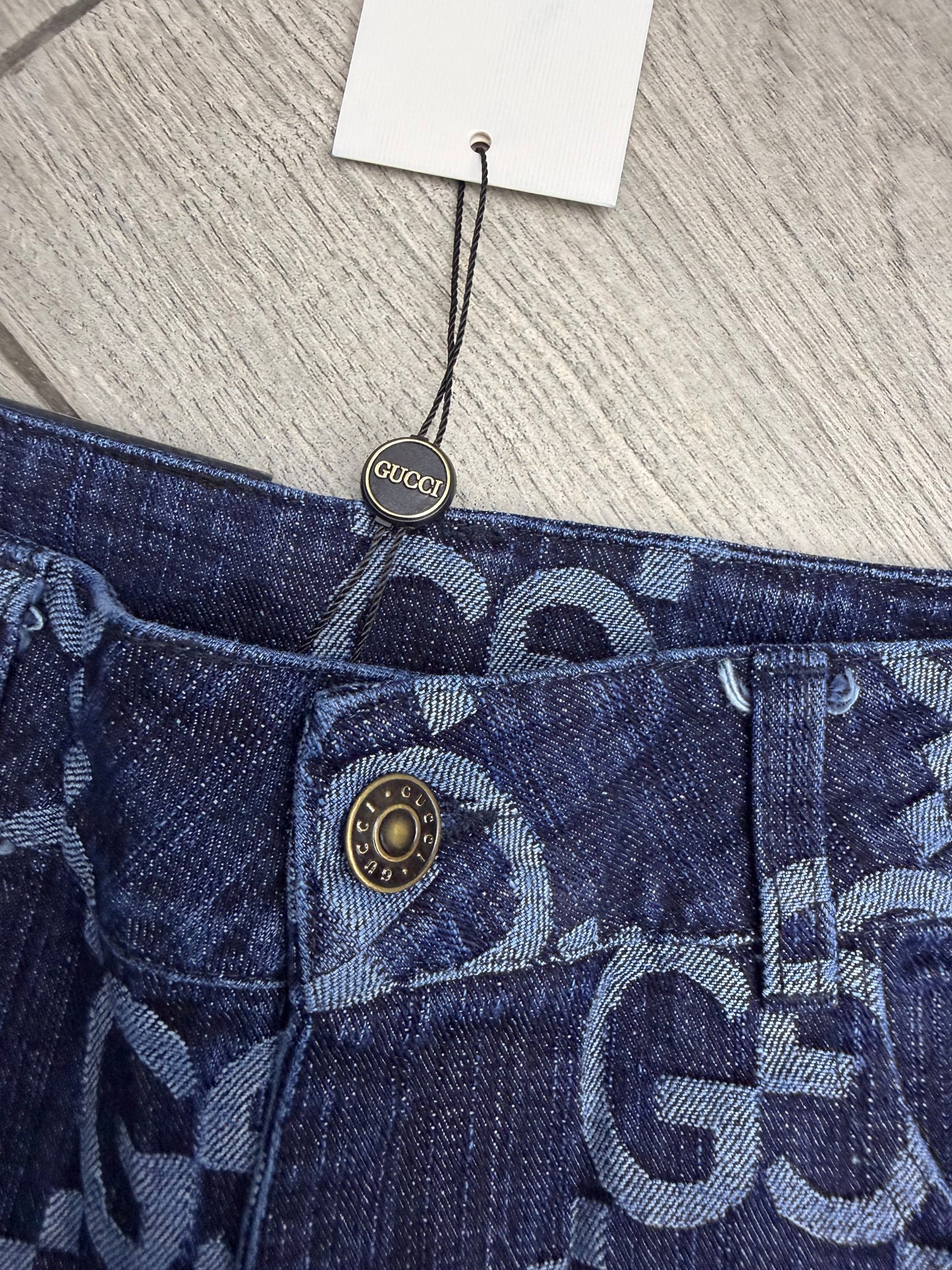 Gucci big GG denim short