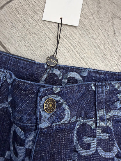 Gucci big GG denim short