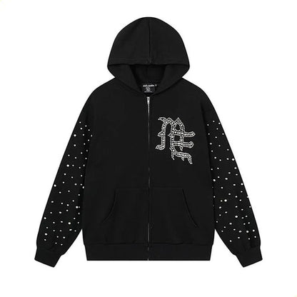 MIXED EMOTION PEARL ZIP HOODIE