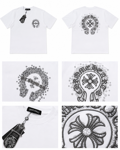 CHROMEHEARTS WHITE BORDERED TSHIRT