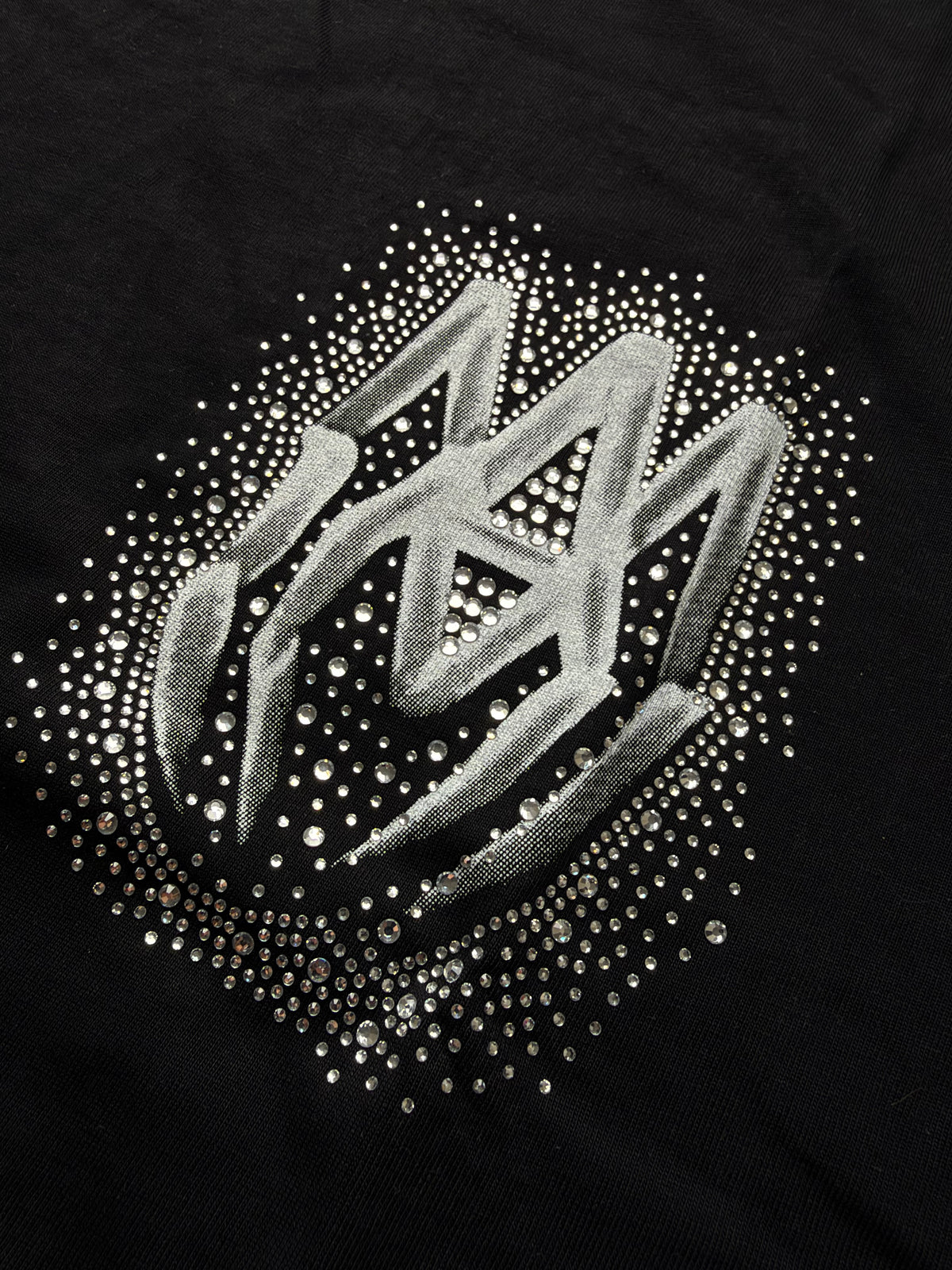 Amiri rhinestone metallic black Tshirt