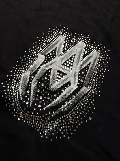 Amiri rhinestone metallic black Tshirt