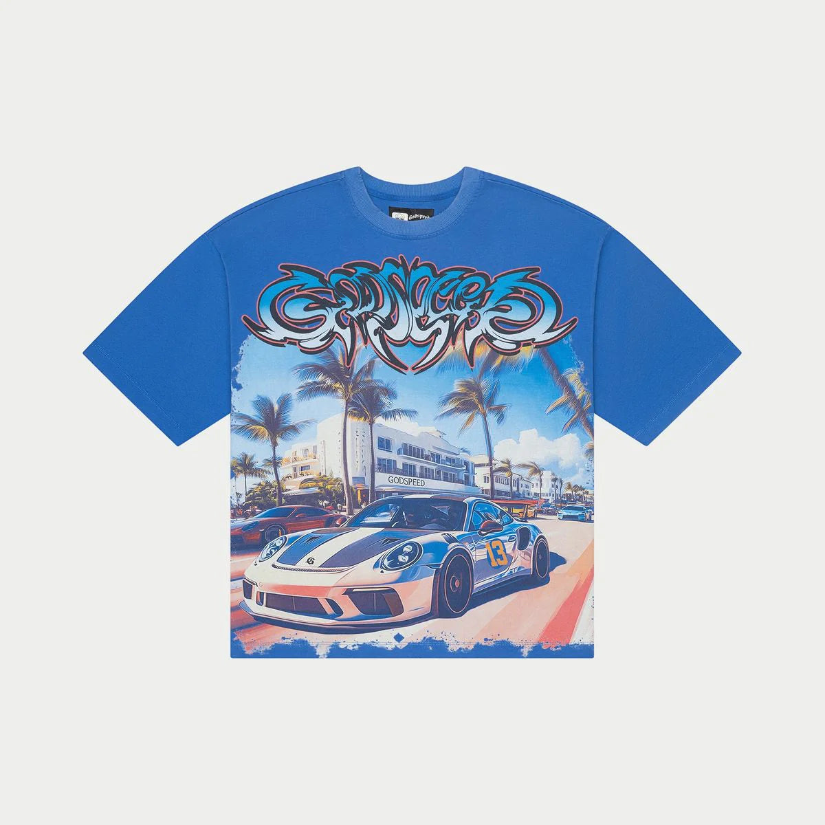CAR MEET MIAMI T-SHIRT (BLUE WASH)