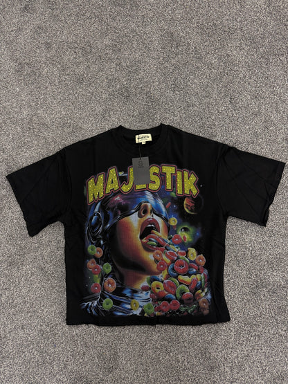Majestik Space Cereal Black tee
