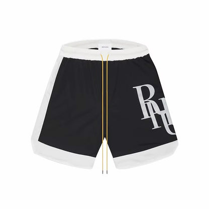 RHUDE SIDE LOGO SHORTS IN BLACK