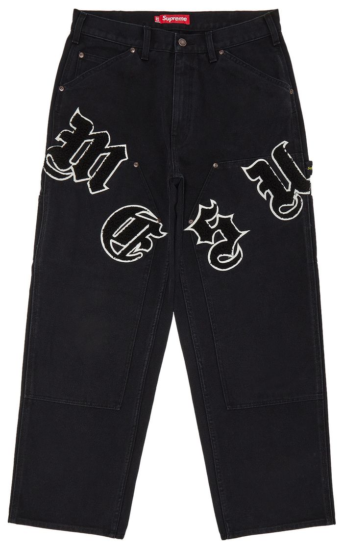 Supreme Old English Canvas Double Knee Painter Pant 'Black'