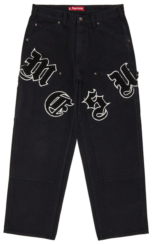 Supreme Old English Canvas Double Knee Painter Pant 'Black'