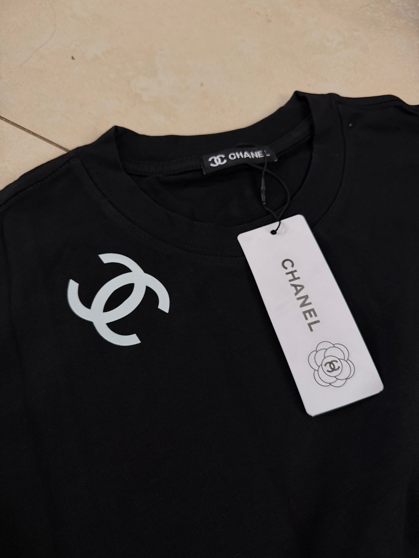 Chanel Logo Black Tshirt
