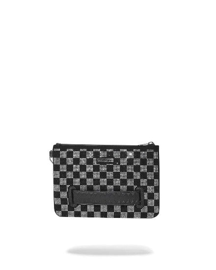 POCHETTE SPRAYGROUND TRINITY CHECKERED POUCHETTE NERO